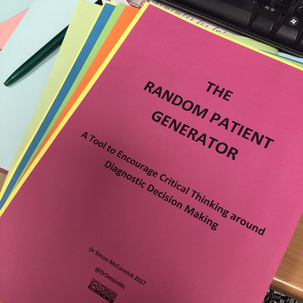 SisterScrappy's tweet photo. Putting the finishing touches to my #RandomPatientGenerator ready for itโs use in #juniordoctor teaching on Friday! Thanks @DrSimonMc https://t.co/2WzB1R1ZNa
