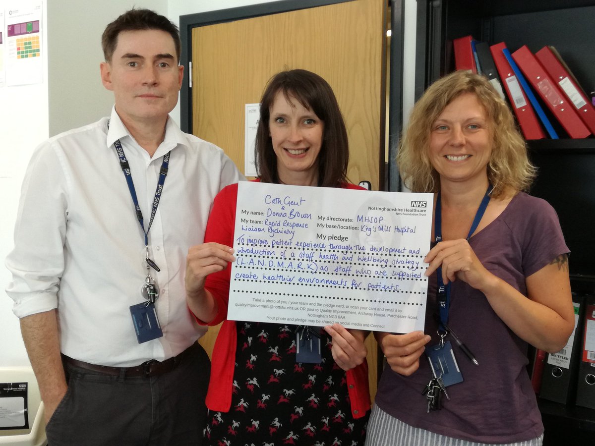 Lots of really innovative work highlighted in <a href="/NottsHealthcare/">Nottinghamshire Healthcare</a> Rapid Response Liaison in Psychiatry Team's pledges for #fabchangeweek #NHS70 Supporting staff to deliver better, more informed &amp; responsive services for patients. <a href="/QI_NottsHC/">QI Nottinghamshire Healthcare</a> #resilience #staffhealthandwellbeing