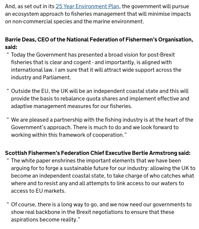 gwcarpenter's tweet photo. Has anyone seen this in other sectors? The government has set out its Fisheries White Paper for consultation and already quotes the two large industry federations in its press release. Glaring absence of devolved admins, other industry, wider stakeholders. https://t.co/le62LNkyB1 https://t.co/HS0X1URATk