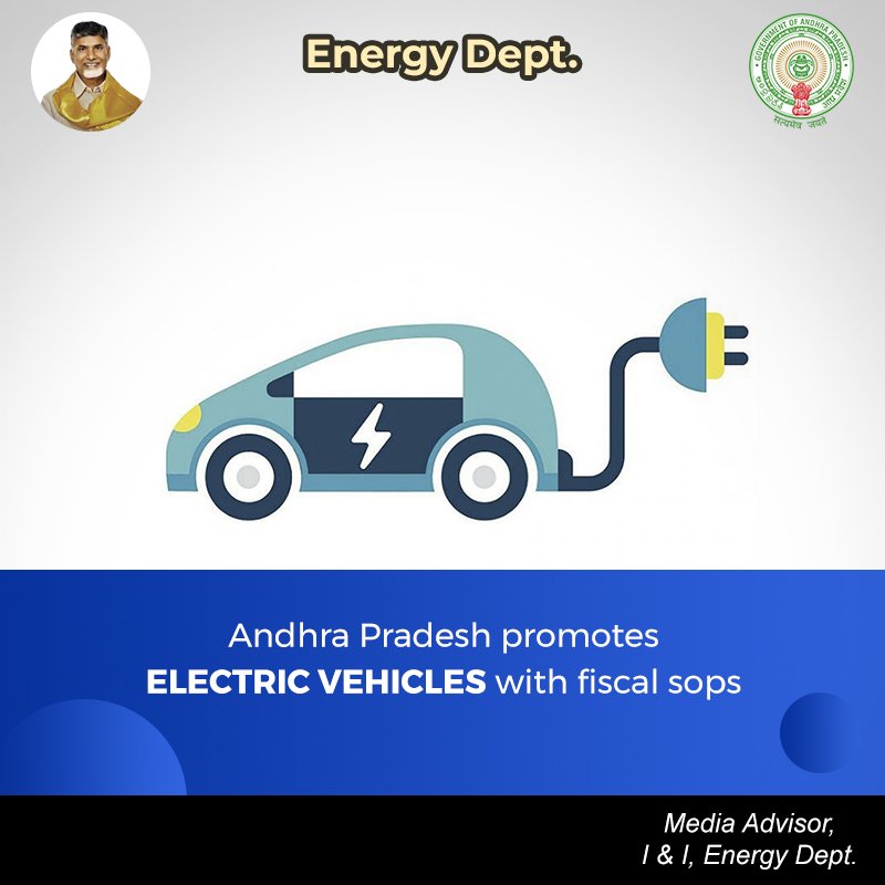 APState_Energy's tweet photo. The state has set a target of attracting Rs 30,000-crore investment in promoting electric vehicles in the next five years by giving fiscal incentives to carmakers, battery manufacturers, charging infrastructure companies and consumers.

#APEnergy #AndhraPradesh https://t.co/Odnf2NlfDu