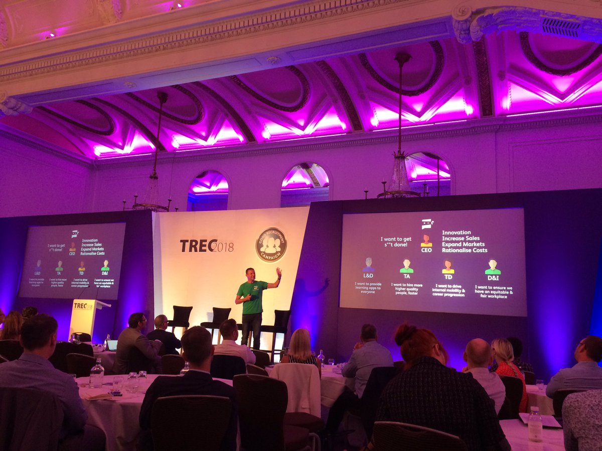 GeorgeILIEV's tweet photo. Key developments in #talent #recruitment: 1) The #SideHustle: young people now work 1-2 #SideJobs alongside their #MainJob; 2) Enlightened companies recruit based on candidates' #LearningQuotient (#LQ), not on #IQ & #EQ, says @JohnnyCampbell, CEO of @SocialTalent, at #TREC2018. https://t.co/KlfCZgDxFL