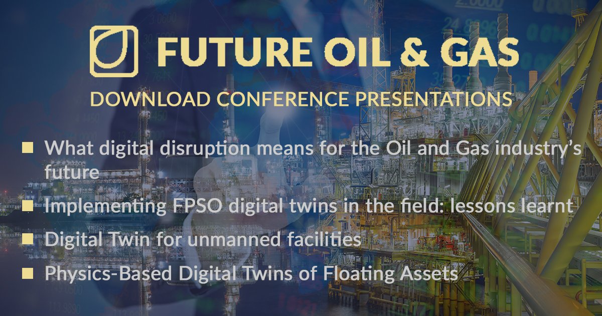 FutureOilGas's tweet photo. Unable to attend #FutureOilGas? Keynote and case studies from 2018 conference are now available to download from our website. https://t.co/1oo43kji0k
#DigitalTwins #ShellGlobalSolutions
@IBMindustries @PremierOilplc @kongsbergasa @AkselosCAE https://t.co/NMYrN8eQ9A