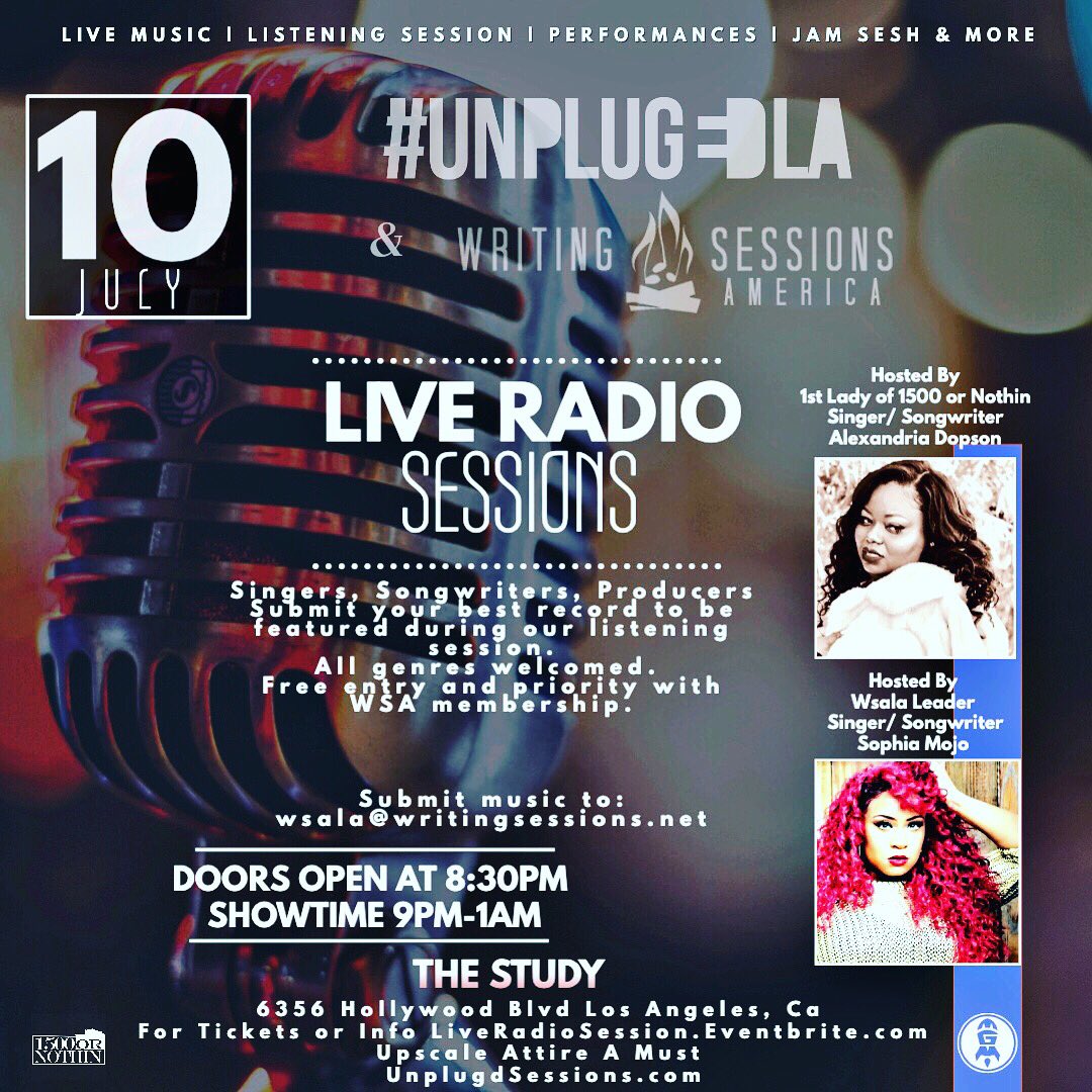 Kevin_AnR_Shine's tweet photo. #WSASquadUp2018  JULY 10 - #LosAngeles #California #WSALA  @UNPLUGD_LA @1500orNOTHIN  brings your LIVE RADIO SESSIONS @thestudyhwood , Live Music , Celebrity Guest ,  Food, Music Host @SophiaMoJo @alexandria1500  ..
@Kevin_AnR_Shine Don’t Miss it!! https://t.co/rXGSqm07al