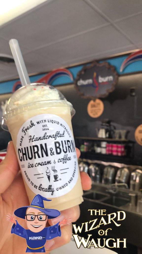 FrankWaughKAKE's tweet photo. Espresso + Vanilla Ice Cream = The Churn & Burn Express! #WizardofWaugh at @ChurnAndBurns https://t.co/JP1OwNlfga