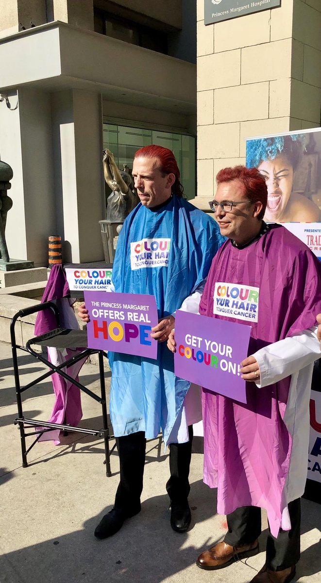 Drs. David Jaffray and David Wiljer of <a href="/UHN/">University Health Network</a> <a href="/pmcancercentre/">Princess Margaret Cancer Centre</a> coloured their hair red this morning in an effort  to support cancer research. 

Thank you both for participating, we love the new l👀ks!💙💜💛❤️💚🧡 <a href="/Colour2CC/">Colour To Conquer</a> #getyourcolouron #conquercancer @TradeSecretsCA