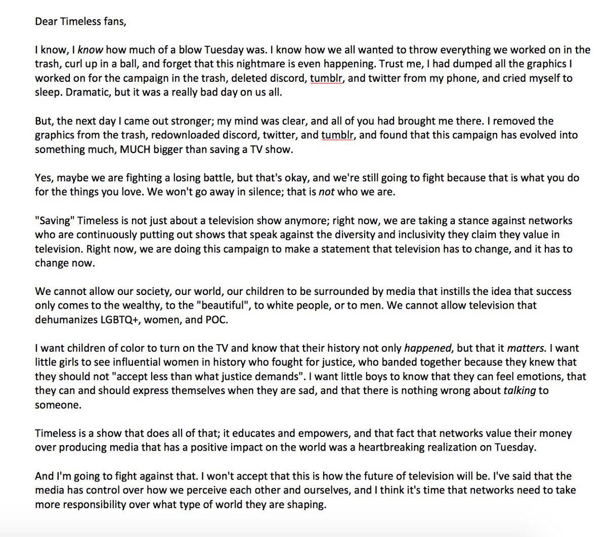 timelessobsess's tweet image. Please read: #Timeless #SaveTimeless @TheTimelessRoom @SPTV @arikalisanne @History