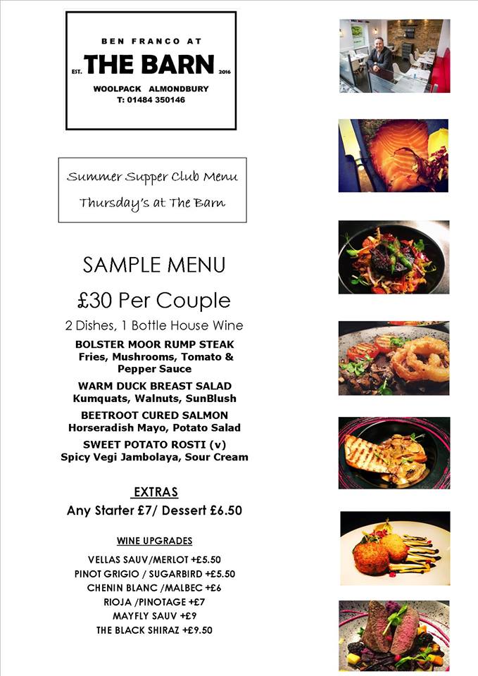 Holmfirth Events On Twitter Summer Supper Menu The Barn