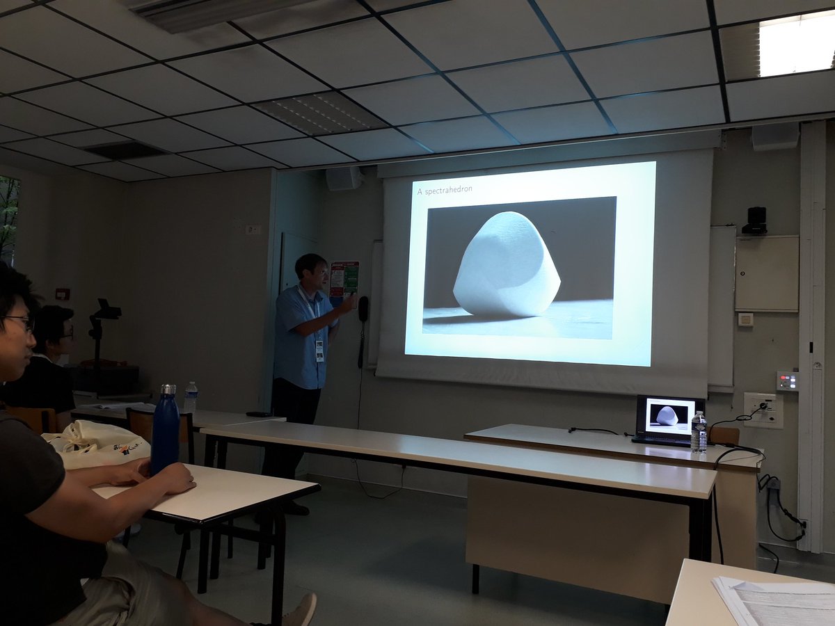 fvallentin's tweet photo. Markus Schweighofer showing lovely #spectrahedra and promises to make them free later #ismp2018 https://t.co/E00crDAnkQ