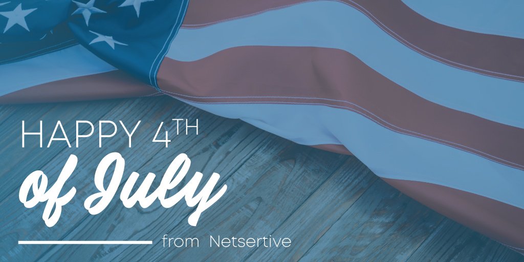 Netsertive's tweet photo. Happy Independence Day from your friends at Netsertive! Here's a #FourthofJuly playlist to get that party started! https://t.co/Oqv87qTfSl https://t.co/cK4obVb2ZO