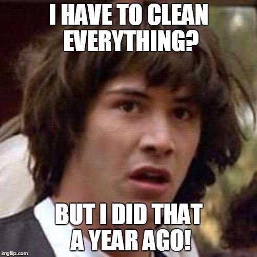 CleaningProsHQ's tweet image. If only we #cleaned it once and it #stayedclean!! We offer two types of clean, call us today for a #freequote and choose your #cleaning type!! #YWG #YXE #YYC #YQF #YEG #cleaningpros #procleaners #ecofriendly #keanureeves #cleaneverything #toptobottom #welovewhatwedo