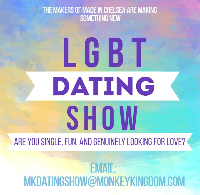 We are currently casting for an amazing new LGBT dating show that is full of positive vibes and loveliness! If you're single and genuinely looking for love please get in touch: MKdatingshow@monkeykingdom.com #LGBT #Pride #PrideMonth #PrideMatters
