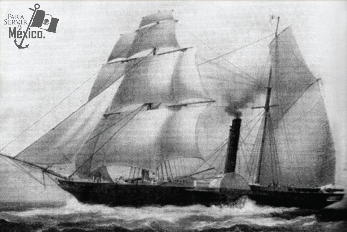 SEMAR_mx's tweet photo. #UnDíaComoHoy pero de 1842 zarpó el vapor Guadalupe, de Liverpool hacía México. Uno de los mejores barcos de la época, destacado por su casco de hierro. Adquirido por la entonces Armada Nacional y bautizado en honor al ex presidente Guadalupe Victoria. https://t.co/3ofFU6yez8