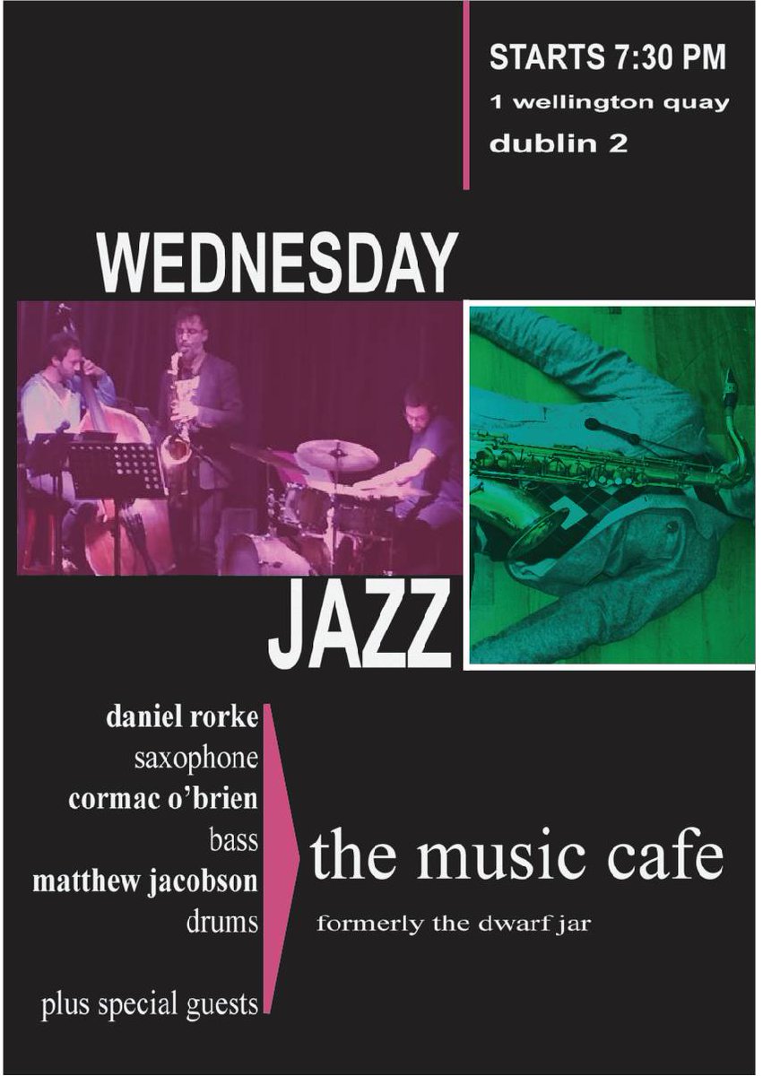 _mattjacobson's tweet photo. playing at @MusicCafeDublin tonight with two guests from NYC - #SimonJermyn on #bass & #SebastianNoelle on #guitar
@jazzireland #sweatymezzaninejazz #drummeriswearingshorts https://t.co/syMqBt6Ynd