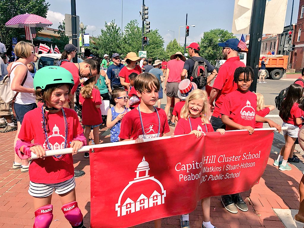 CHCSPTA's tweet photo. We loved seeing so many Cluster families at the Capitol Hill Community #4thofJuly parade this morning. Happy Fourth! 💥 #ClusterRocks https://t.co/S9TRbaaeVg