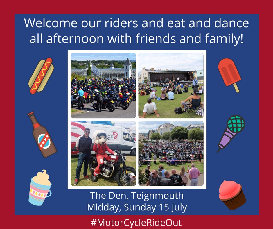 DevonAirAmb's tweet photo. Join us on 15th to welcome our #DAATRideOut bikers to The Den in Teignmouth - there's loads going on!

Huge thanks to @BridgeExeter for making it all possible - it will be a fun day for everyone. https://t.co/sYGL7gwvgE