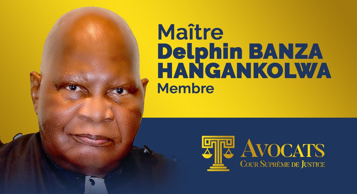 Maitre Delphin BANZA HANGANKOLWA est membre du barreau près de la #CSJ. Il a prêté serment comme Avocat à la #CSJ le 29 Août 1997 après avoir presté en qualité d’avocat à la Cour d’appel de Kinshasa depuis le 22 Juin 1971. buff.ly/2IU3vCz