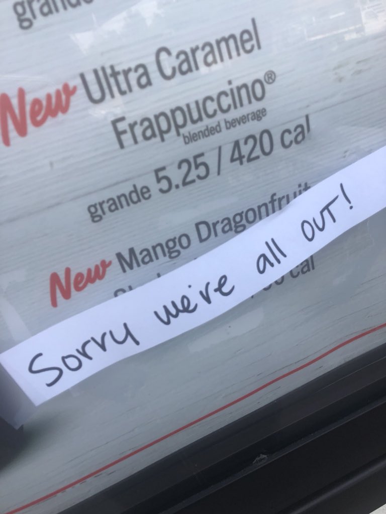 SR_IX's tweet photo. @Starbucks you guys need to make sure all location carry extra  Mango Dragonfruit is always #SoldOut 😫 #Starbucks https://t.co/xsVl86yWTY