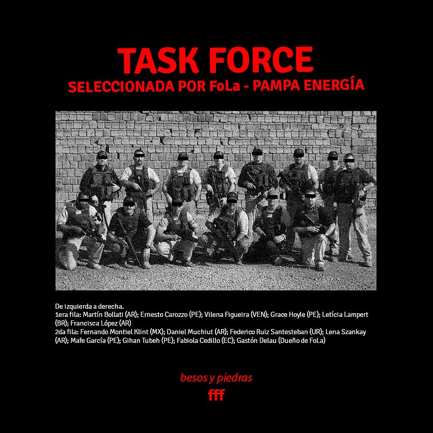 las_fff's tweet photo. TASK FORCE

o acá está el grupo de tareas que hará el trabajo sucio 
Felices seleccionades.
Este comunicado sale con unos días de retraso debido a los fuertes debates que generó entre las fff. Nos preguntamos con vehemencia qué decirles y cómo decírselos, https://t.co/l9613s2P5b