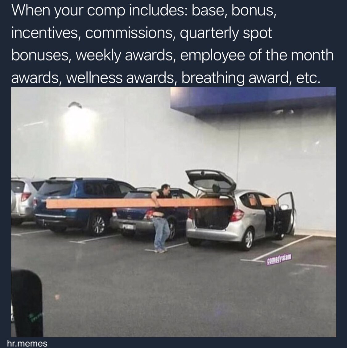 memes_hr's tweet image. #TooCOMPlex #WhichAward #EverybodyGetsATrophy #Compensation #hrwithoutbullshit #hrmemes #recruitingmemes #HR #humanresources #Talent #SHRM #HRBlog #talentadvisor #hrpositive #NextChat #culture #recruiting #HRBooks #HRMS #hrtech #hrtribe