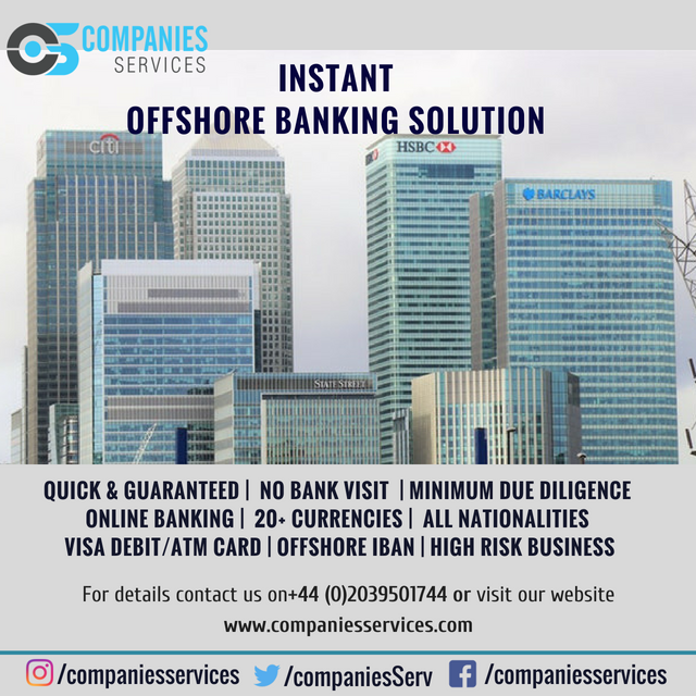 CompaniesServ's tweet photo. Instant #Offshore #Banking Solution! We are providing Quick &amp; Guaranteed #Bank Accounts with Minimum #DueDeligence with #Online Banking

Call us on +44 (0) 2039501744 or visit our website https://t.co/QbxfDanEb0 for details

#UKBusiness #BusinessSetup #EfficientBusiness #Business https://t.co/KjJocsxhPD