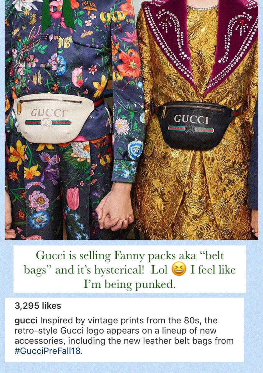 floridarechick's tweet photo. @gucci say it isn’t so! fanny packs? Cmon now lol 😂 https://t.co/2OEy7TJQbj