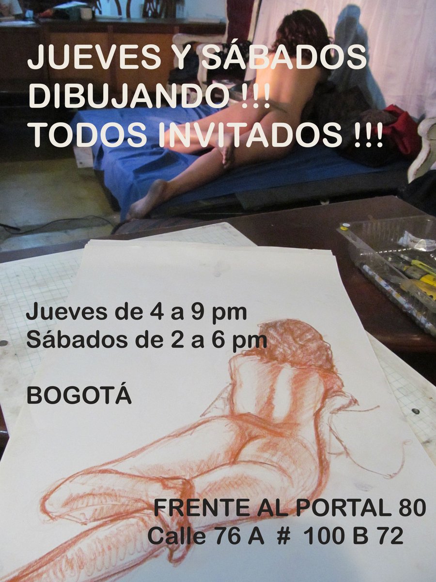 DIBUJEMODELO's tweet photo. Arte al desnudo con modelo en Bogotá.  Sesiones todos los Jueves y Sábados sin falta. #dibujo #taller #sesiones #pintura #arte #modelo #modelos #desnudo #desnudos #cuerpo #Bogotá #figurahumana #clases #fotos #fotografía #anatomía https://t.co/3JTZhiO8gp