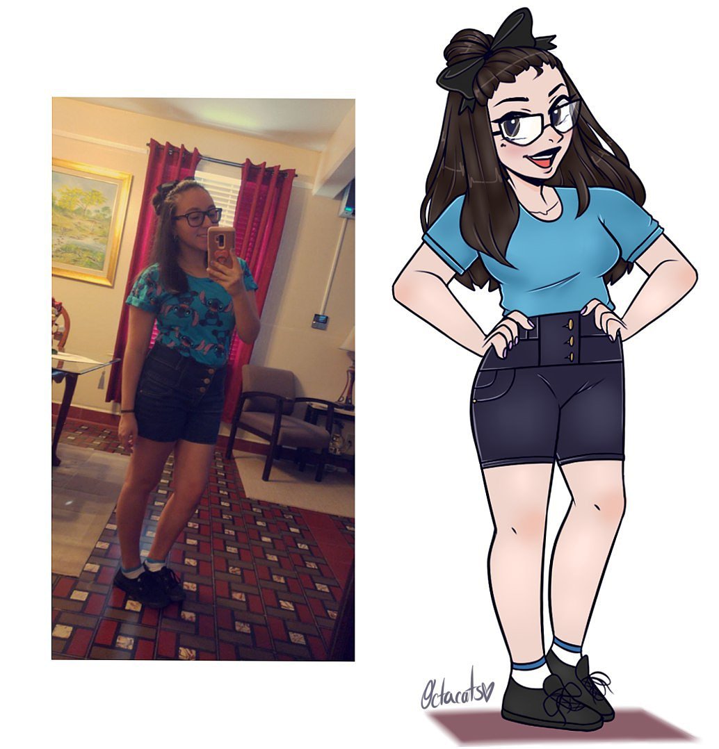 Lekitty_vt's tweet photo. My #OOTD doodle 💗 Please excuse the fact that Stitch isn't drawn on my shirt.. got lazy. https://t.co/3nzHuiTWkp