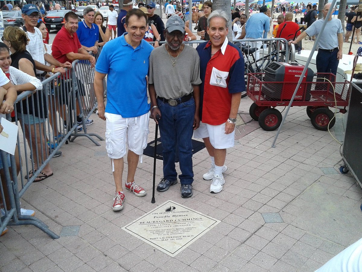 Beau Cumming's star unveiled in sidewalk on Las Olas Beach during Forth of July Celebration.