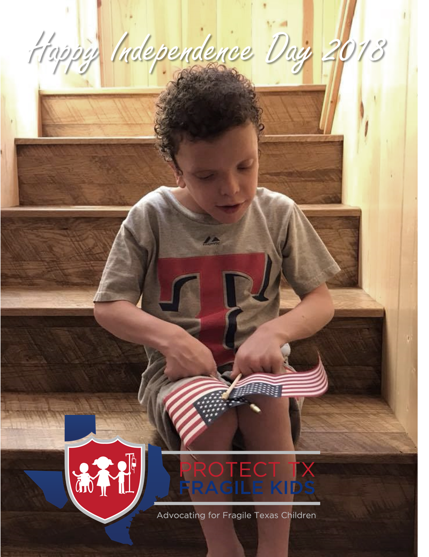 One of the beautiful things about being an American: no matter what your condition, rare disorder, or disability, it should never define you or mean the death of right to life, liberty &amp; basic dignity. Happy #IndependenceDay2018!  #FourthofJuly2018 #protectTXfragilekids #txlege