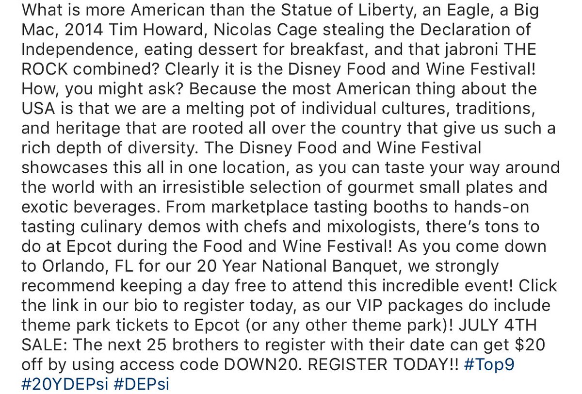 DEPsiNational's tweet photo. Orlando, FL Top Destination 3 of 9: THE DISNEY FOOD AND WINE FESTIVAL https://t.co/m2dSeWzBMo