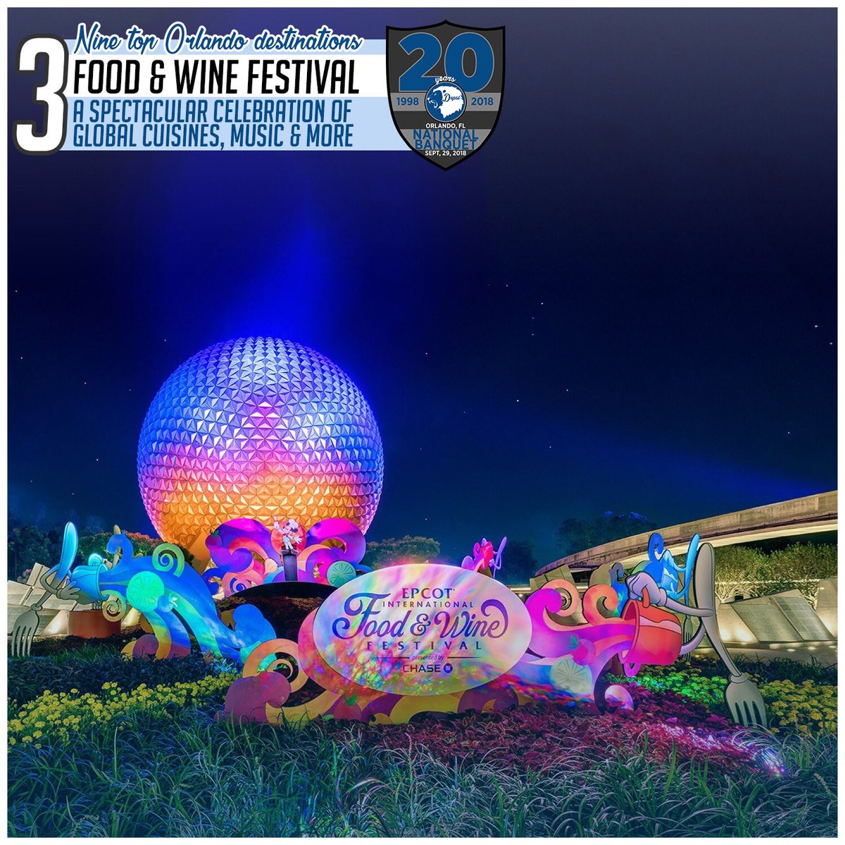 DEPsiNational's tweet photo. Orlando, FL Top Destination 3 of 9: THE DISNEY FOOD AND WINE FESTIVAL https://t.co/m2dSeWzBMo
