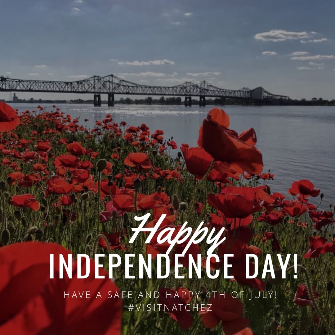 visitnatchez's tweet photo. Happy #IndependanceDay from #visitnatchez!  See you on the bluff for #fireworks over the #Mississippiriver! https://t.co/Mw9TxDF3St
