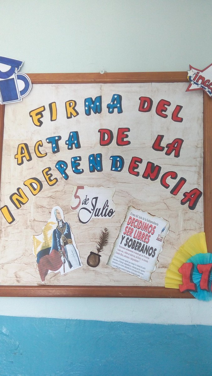 INPROCO1's tweet photo. @pna_carabobo #LaFirmadelActadeIndependenciadeVenezuela Esta fecha conmemora la independencia de Venezuela del yugo español... #somosaprendices #5deJulio #efemerides https://t.co/WnKpPBNurA