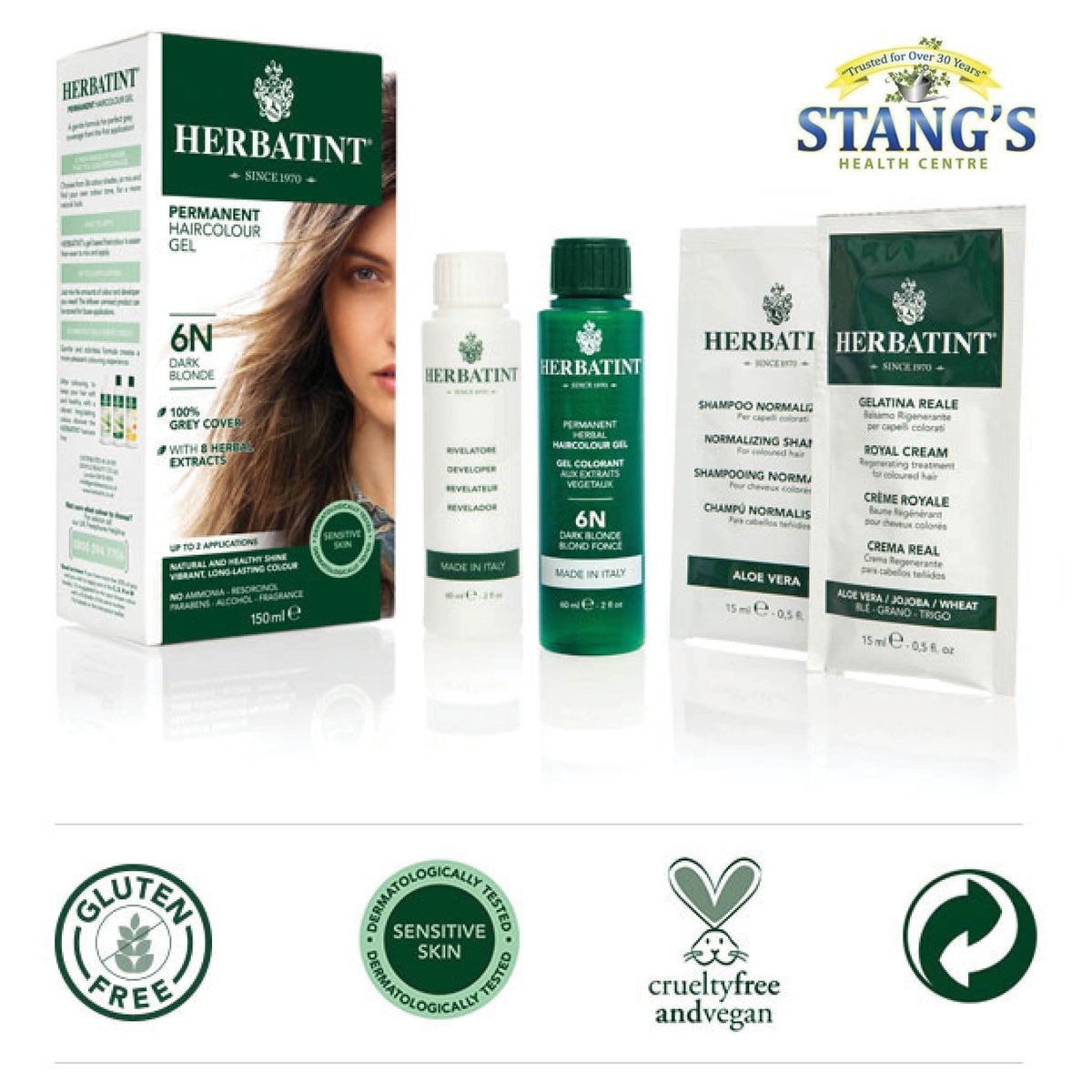 PerryStang's tweet image. Avoid putting harsh chemicals into your scalp with an all natural hair dye. Herbatint is the permanent ammonia-free colouring, containing 8 organic herbal extracts, which covers 100% of grey hair.