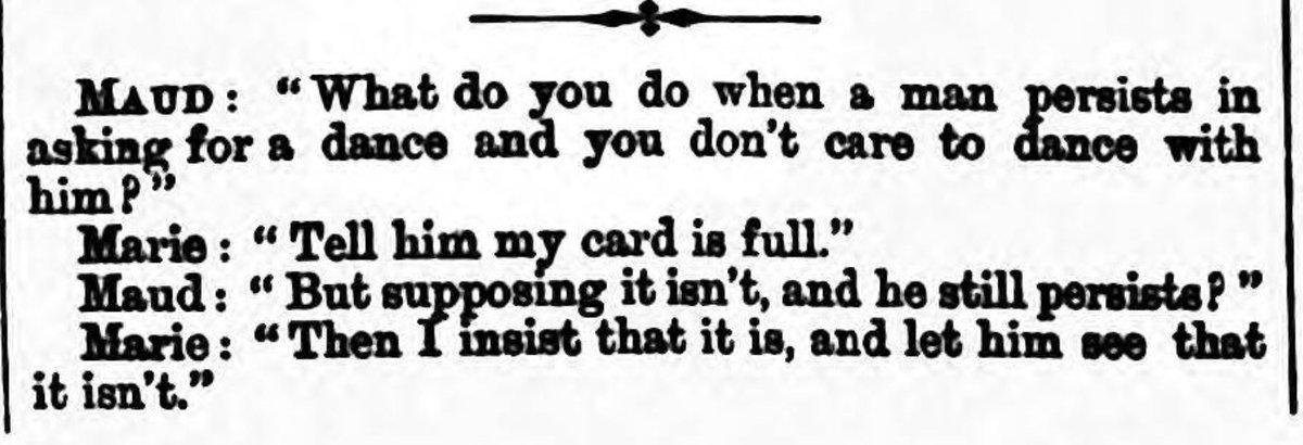 More Victorian advice on how to deal with the unwanted advances of aspiring male suitors!- Pearson’s Weekly (1895)