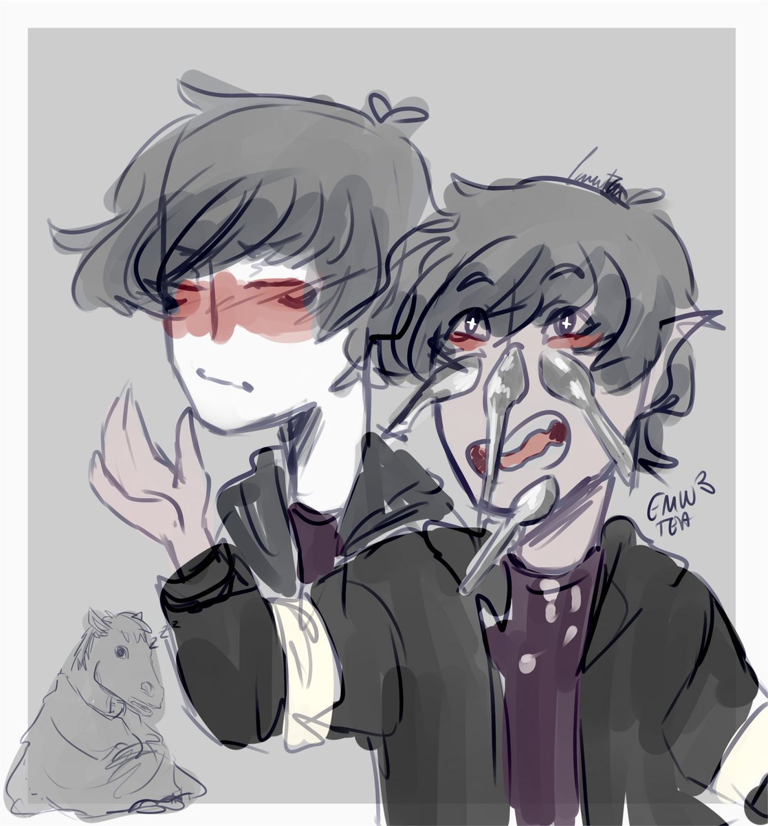 Mik0toe's tweet image. // Dumping some dumb old doodles of Mikoto for reference, don’t mind me