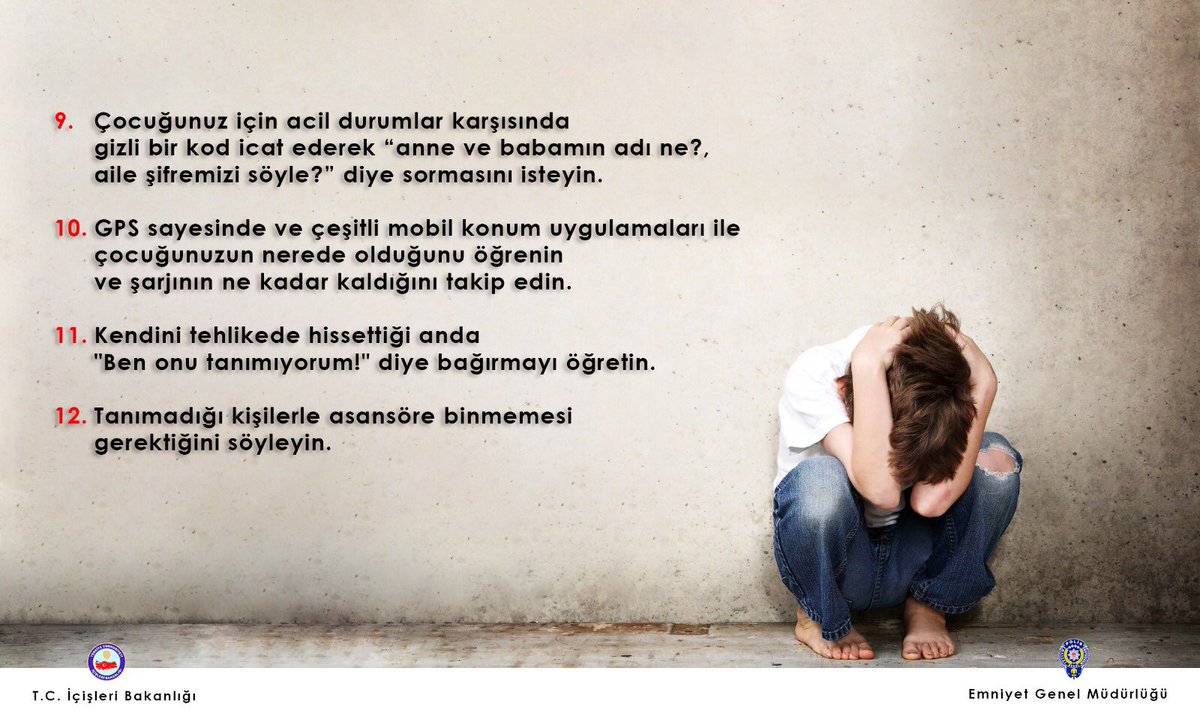 #ÇocukDiyorKi Anne ve Babalar Dikkat❗️
Çocuklarınızın Kendilerini Koruyabilmeleri İçin Yapılması Gerekenler