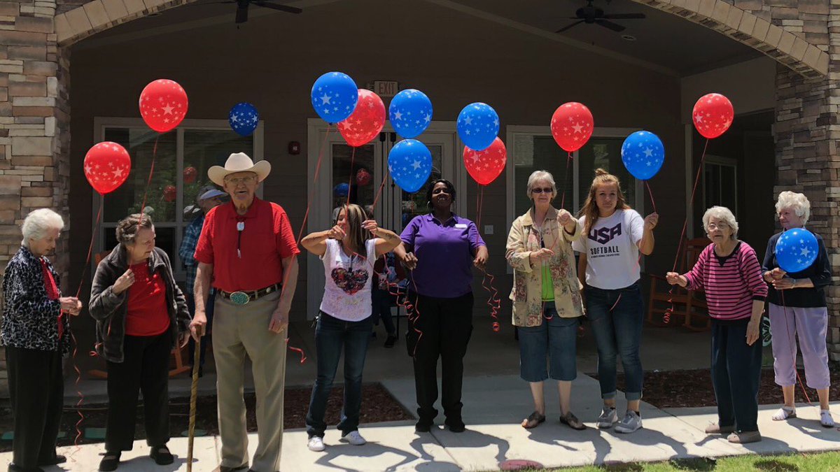 adminheartisama's tweet photo. Happy Fourth of July from our memory care residents at Heartis Amarillo. #Frontierculture #HeartisCulture https://t.co/pc80DDgnX5