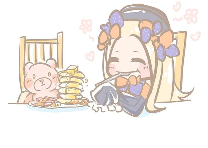 FGO「#fgo #アビゲイル
幸福的阿比🥞🥞🥞🥓🥓🥓💓💓 」|雪貓のイラスト