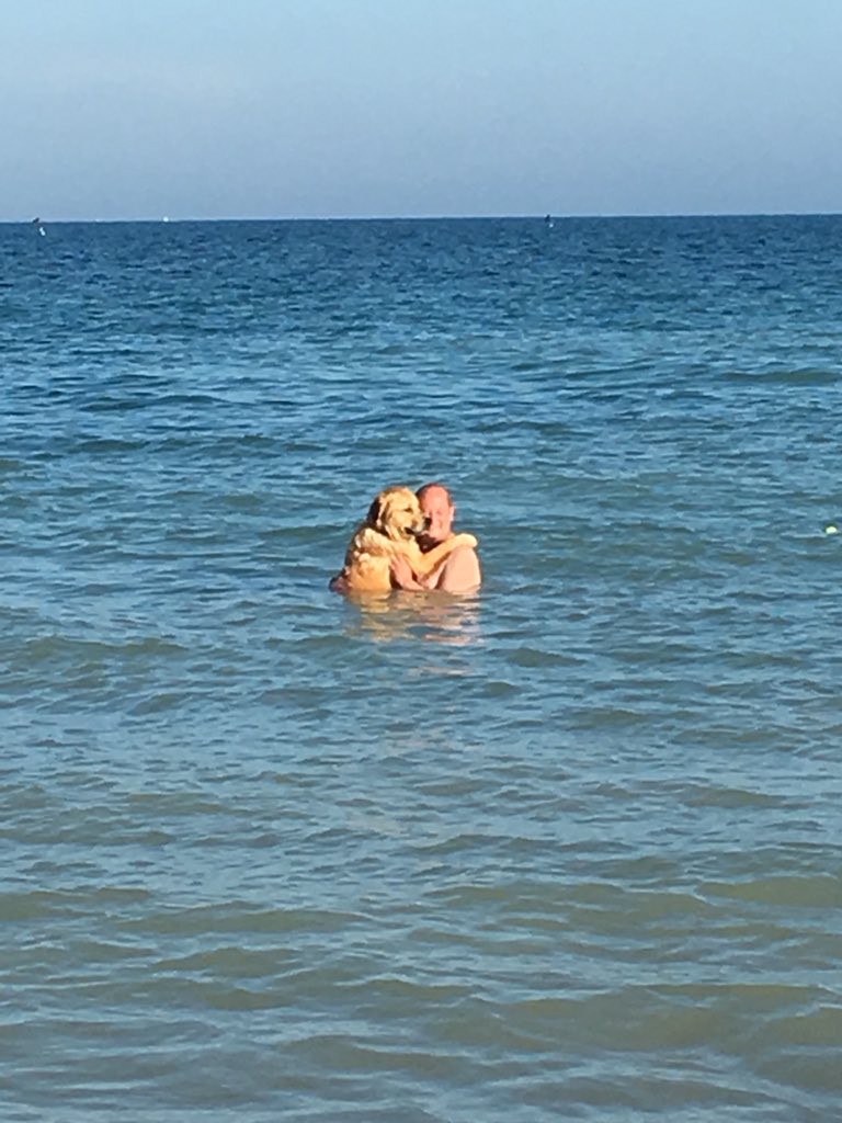 A swim in the sea with Charlie!