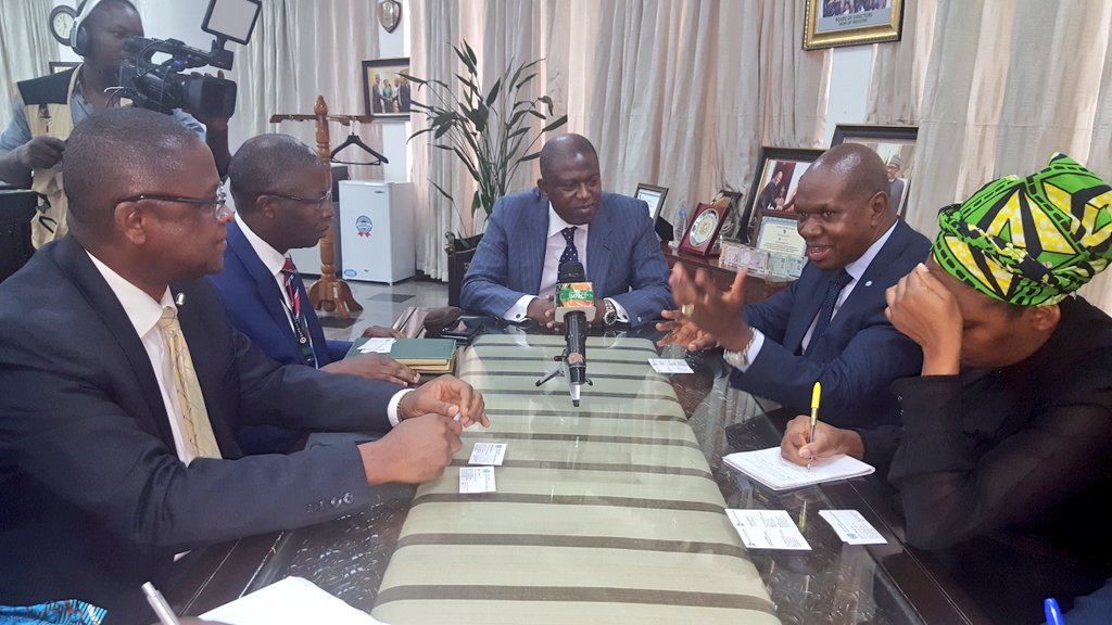 BOINigeria's tweet photo. The Regional Director, @UNIDO_Nigeria, Mr. Jean Bakole paid a working visit to our Lagos HQ where he met with our Managing Director, Mr. Kayode Pitan and some members of the Bank's management team https://t.co/OzJps45r0v