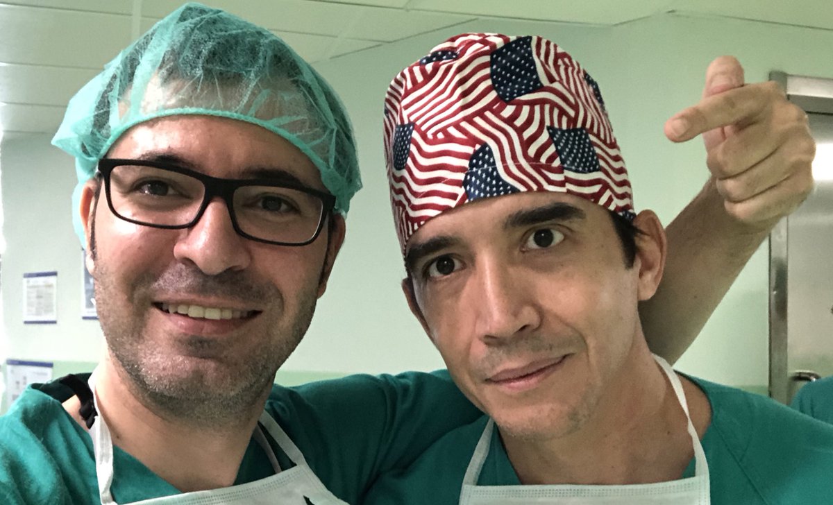 DrFPolo's tweet photo. Celebrating #July4th with my colleague Dr.Figueredo at @HMHOSPITALES. Greetings to all my American friends. Miss you all. Have a great day!! @cirugiademanohm #handsurgery #CMKI https://t.co/YB5GxfynDO