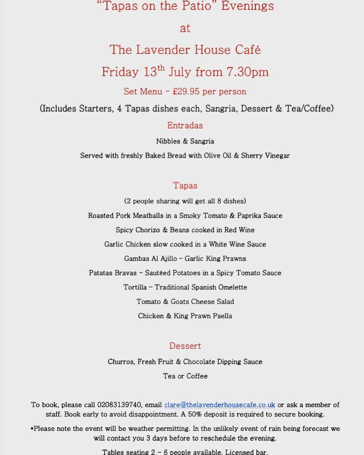 ☀️ Our “#Tapas on the Patio” Evenings are back by popular demand! The first one of the #Summer will be next Friday. We hope you can make it! ☀️#sangria #alfrescodining #bromley #beckbromfl #sundridgeparkvillage