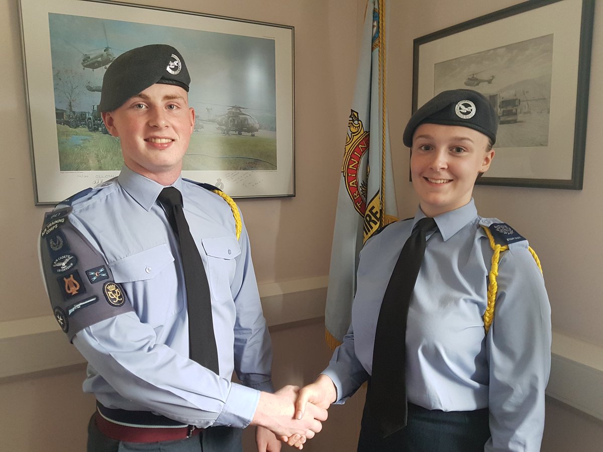 OCStaffsWing's tweet photo. Cadet Warrant Officer Board tonight. Congratulations to FS Painter @2493ATC and FS Holland @238HartshillATC on their promotion to CWO.

Both are pictured with the Wing Cadet Warrant Officer CWO Treacy https://t.co/W4BHbnuEsr