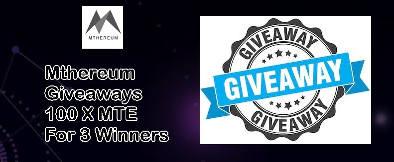 🏆🏆🏆 We are giving away 100 $MTE #MTE 🏆🏆🏆

To win you must

1. Follow <a href="/mthereumcoin/">Mthereum</a>  &amp; <a href="/drnoorehrum/">Noorehrum</a> 

2. Like &amp; Retweet this Tweet

3. Join the Telegram t.me/mthereumcoin

#giveaway #staking #wallet #mthereum #mtheremchain