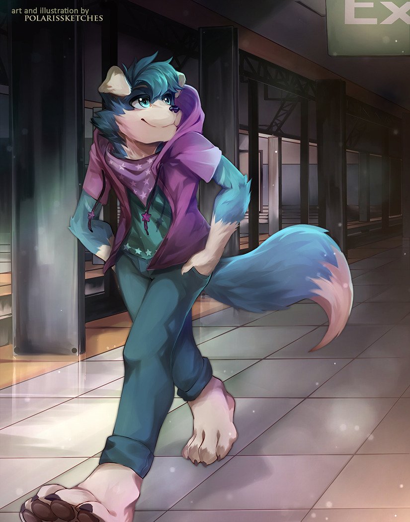 "Downtown Stroll" by PolarisSketches r/furry