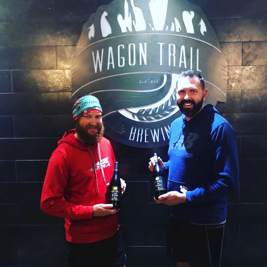 therovingrunner's tweet photo. Yesterday we shared a snow capped mountain, tonight we took a 1, 2 at #RunTheVines #WagonTrailNightRun held at #Anura! @will_saaiman youβre a great mate & training partner! Happy #friendsaversary bud! Running with #ZeroLimits! Fueled by #Racefood & #GoTailwind #AltraRunning https://t.co/uYTd9er055