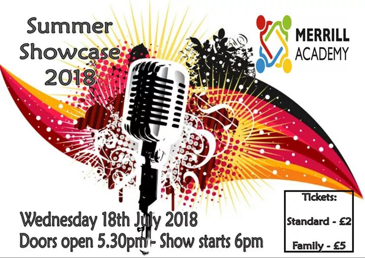 Merrill_Head's tweet photo. The Merrill Academy Summer Showcase is on Wednesday 18th July 2018. See you there! #proudtobeMerrill #singing #choir #community #performance https://t.co/LhbnEeH0BF