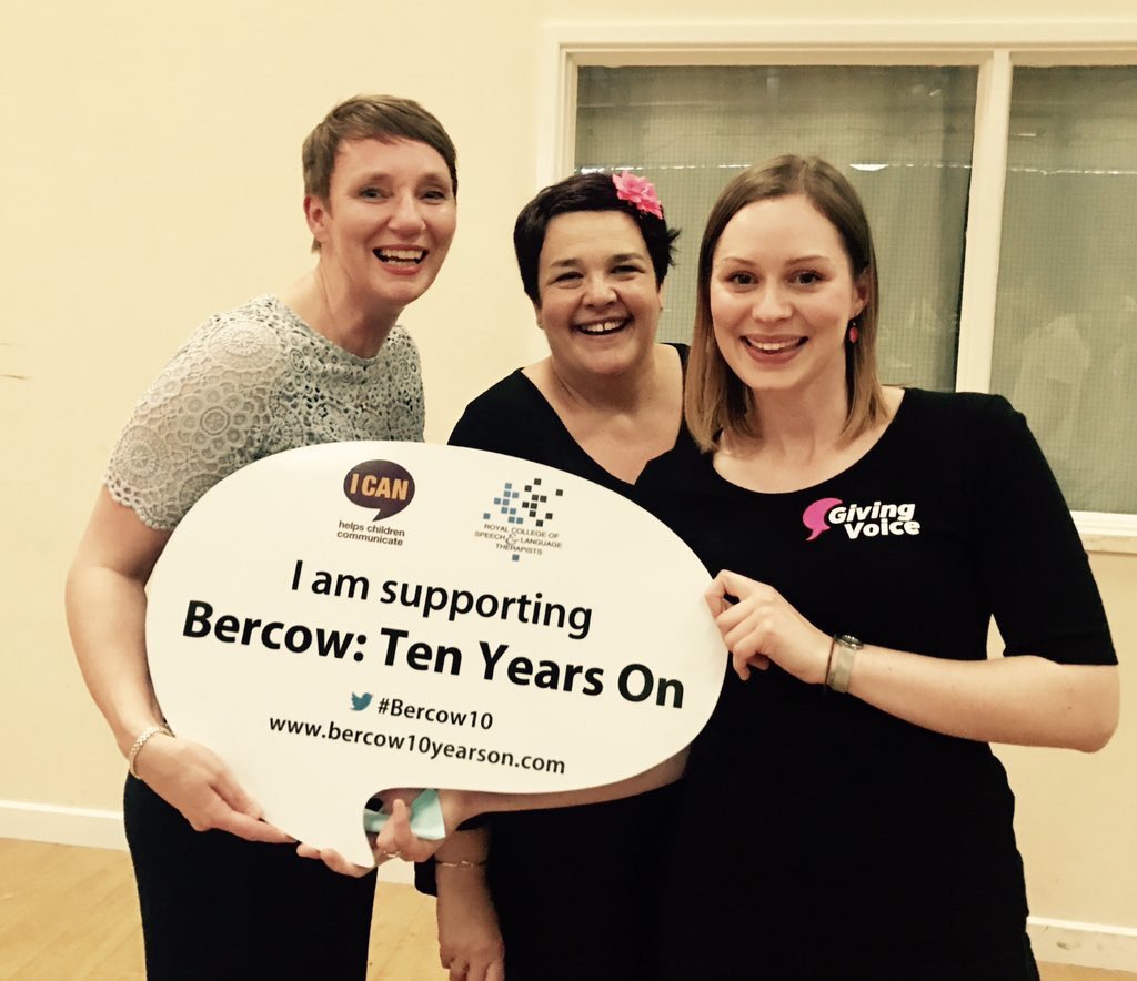 Amazing evening singing with Sheffield Giving Voices Choir to help raise awareness of how Speech and Language Therapy transforms lives. Thank you to <a href="/ruthbrown71/">Ruth Brown</a>, @sallytwutton and everyone that came to support us and thank you to <a href="/theatredelishef/">Theatre Deli Sheffield</a> for hosting #Bercow10 #slpeeps