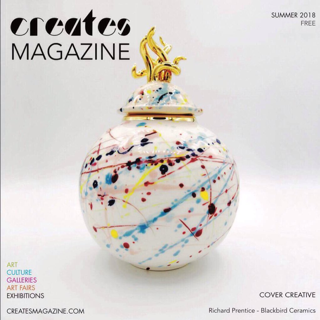 theartfulpotter's tweet photo. I am the cover artist for the summer edition of Creates Magazine, read the feature article about my work at https://t.co/ZmMbtUOeqp or pick up your copy from my gallery #Pembrokeshire #ceramic #artist #studiopottery #createsmagazine #welshart #visitwales @Arts_Wales_ https://t.co/AvLe3ecU97